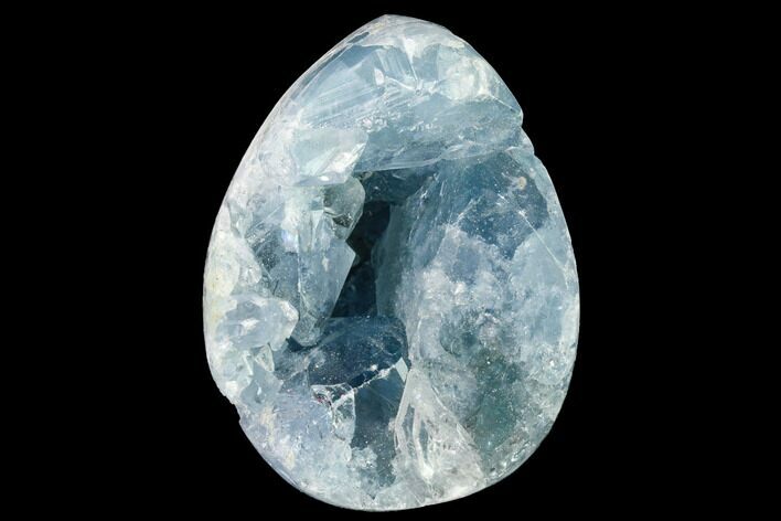 Crystal Filled Celestine (Celestite) Egg Geode - Madagascar #172691
